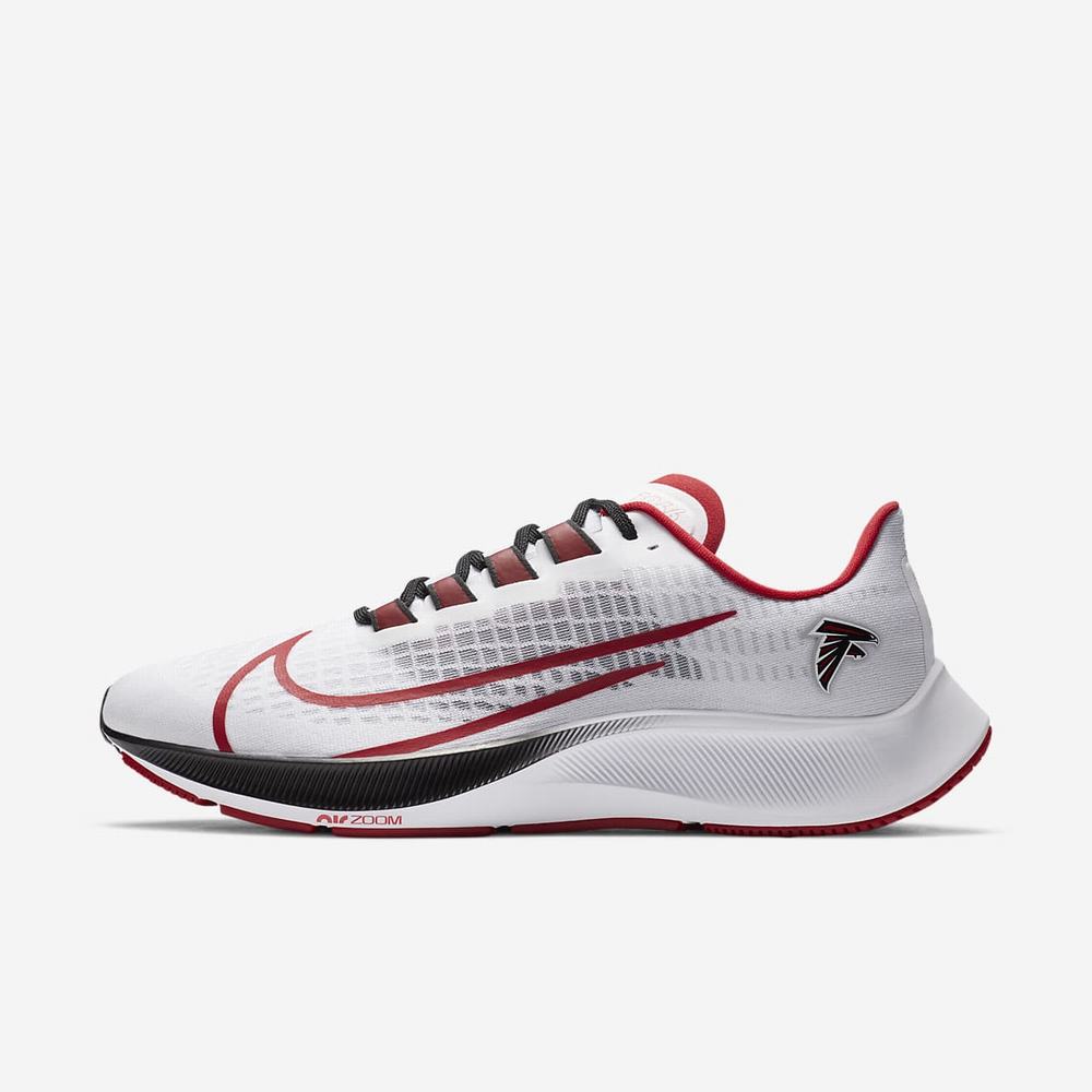 Chaussure De Running Nike Air Zoom Pegasus 37 (Atlanta Falcons) Blanche 8304-917 White/Pure Platinum/Black/Gym Red Homme | URO-22377846